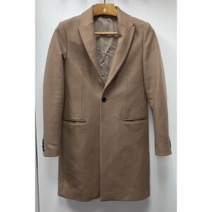 ALLSAINTS MENS Single Button Tulsen WOOL Blend COAT ITALIAN Fabric Overcoat Sz S